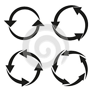 Circular arrows. Infographic for web design. Reload symbol. Vector illustration. Stock image.