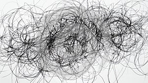 Circular black ink scribbles on white background
