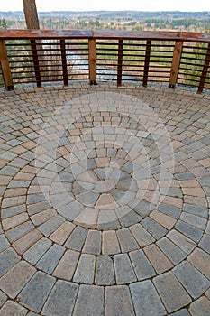 Circular Brick Garden Patio View Deck