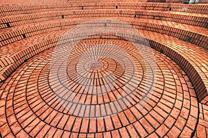 Circular brickwork in Pioneer Courthouse Square