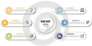 Circular button mind map infographic for business presentation