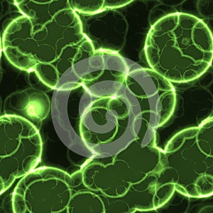 Circular Cell-like seamless texture -green