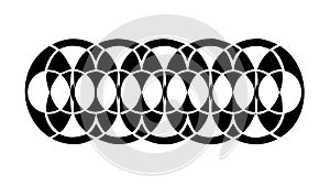 Circular chain link pattern, abstract geometric design, vector design Generative AI