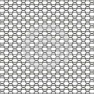 Circular chain pattern. Repeating link Vector. Geometric line texture. Seamless tile background.