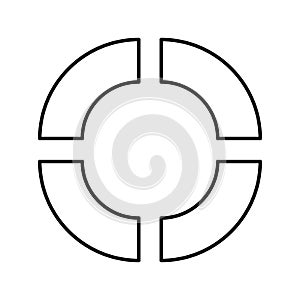 Circular chart vector icon which can be easily modified or edit