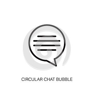 Circular Chat Bubble Icon with Text Lines