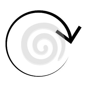 Circular, circle arrow right. Radial arrow icon, symbol. Clockwise rotate, twirl, twist concept element. Spin, vortex pointer.