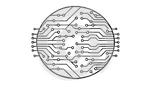 Circular Circuit Board Design, advanced technology electronic pathways, vector design Generative AI