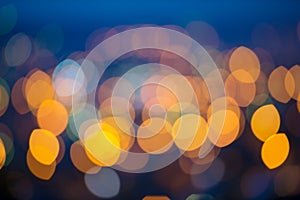 Circular city lights bokeh