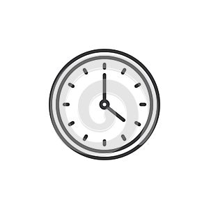 Circular clock line icon,
