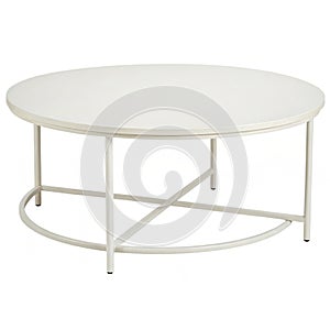 Circular coffee table isolated on white background