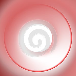 Circular color gradient. Shades of red and white. Unusual minimalistic background. Cover design, banner. EPS vector