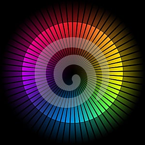 Circular colours spectrum. Gamut of viewable colours frequencies.