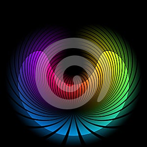 Circular colours spectrum. Gamut of viewable colours frequencies.