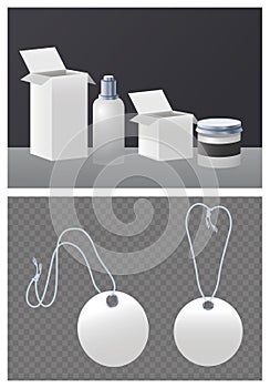 Circular commercial tag hanging and branding packings photo