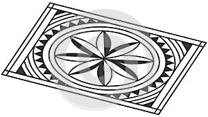 Circular Compass Rose Pattern Nautical Decorative Element Vector, vector design Generative AI
