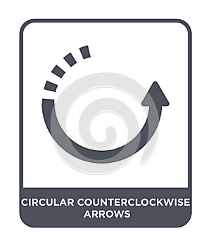 circular counterclockwise arrows icon in trendy design style. circular counterclockwise arrows icon isolated on white background.
