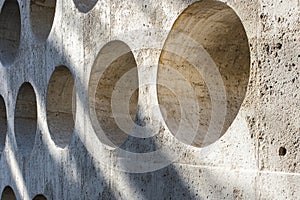 Circular Cutouts in a Concrete Wall