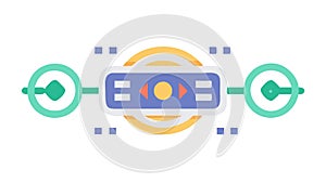 Circular data flow: efficient information exchange and network processes, vector design Generative AI