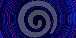 Circular data light speed flow. Abstract round digital data stream of quantum computing. Cyberspace of qubit trail waves