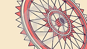 Circular decorative element with wheel pattern vector design Generative AI