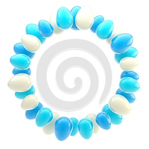 Circular easter egg glossy bright ornament