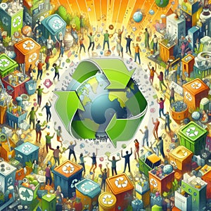 Circular economy concept, where materials are recycled