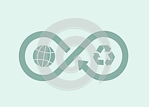 Circular economy - sustainable, eco-friendly solutions. Reusable resources, recycling, and environmental protection