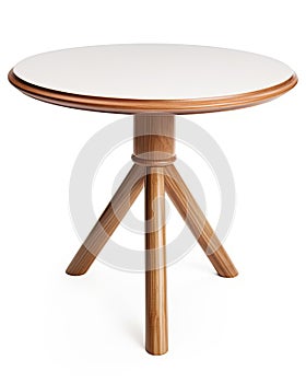 Circular Elegance: Round Table Isolated on White Background