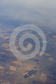 circular farms viewed from a plane photo