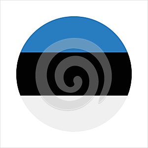 Circular Flag of Estonia Vector Icon and Button Design