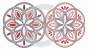 Circular floral geometric patterns design vector design Generative AI