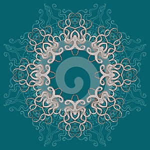 Circular Floral Ornament octopus