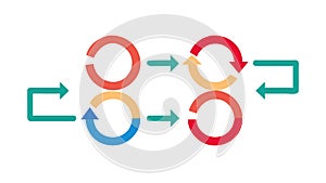 Circular Flow Arrows - Continuous Process Cycle, vector design Generative AI
