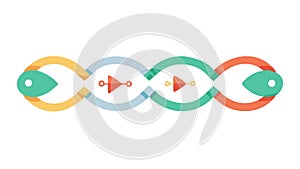 Circular Flow of Arrows, Iterative Process, vector design Generative AI