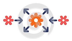 Circular Flow Direction Vector Graphic, vector design Generative AI