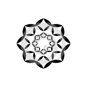 Circular flower pattern in form of mandala for Henna, Mehndi, tattoo, decoration. Decorative ornament in ethnic oriental style