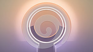 Circular Forms With Glowing Light Inside an Abstract Design, Gradient Background