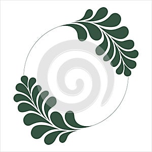 Circular frame of green leaf