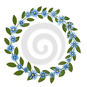 Circular frame with a summer flowers motif