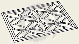 Circular Geometric Pattern, Elegant Decorative Grid, vector design Generative AI