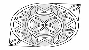 Circular geometric pattern with interlocking shapes, abstract art vector design Generative AI