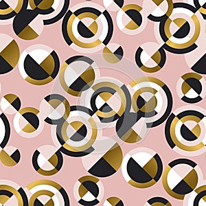 Circular geometric shapes retro seamless pattern