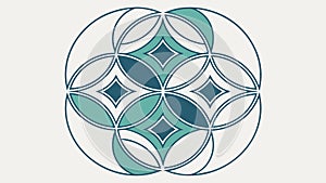 Circular Geometric Tile Mandala Pattern, vector design Generative AI