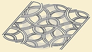 Circular Geometric Wave Pattern Abstract Design, vector design Generative AI