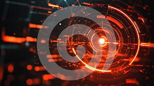 Circular glowing digital interface processing abstract cyber data