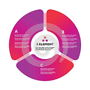 3 Step Cycle Process Infographic Gradient