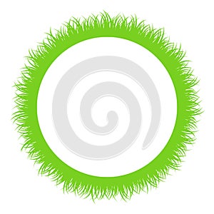 Circular green grass strip around a white circle, circle frame and border