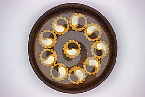 Circular Harmony Cookies on Dark Plate