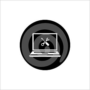 Circular icon, car diagnostics, isolated icon on white background, auto service